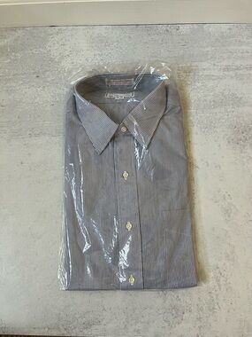 Men's Paul Stuart Button Down Shirt 15.5 Blue Stripe NEW